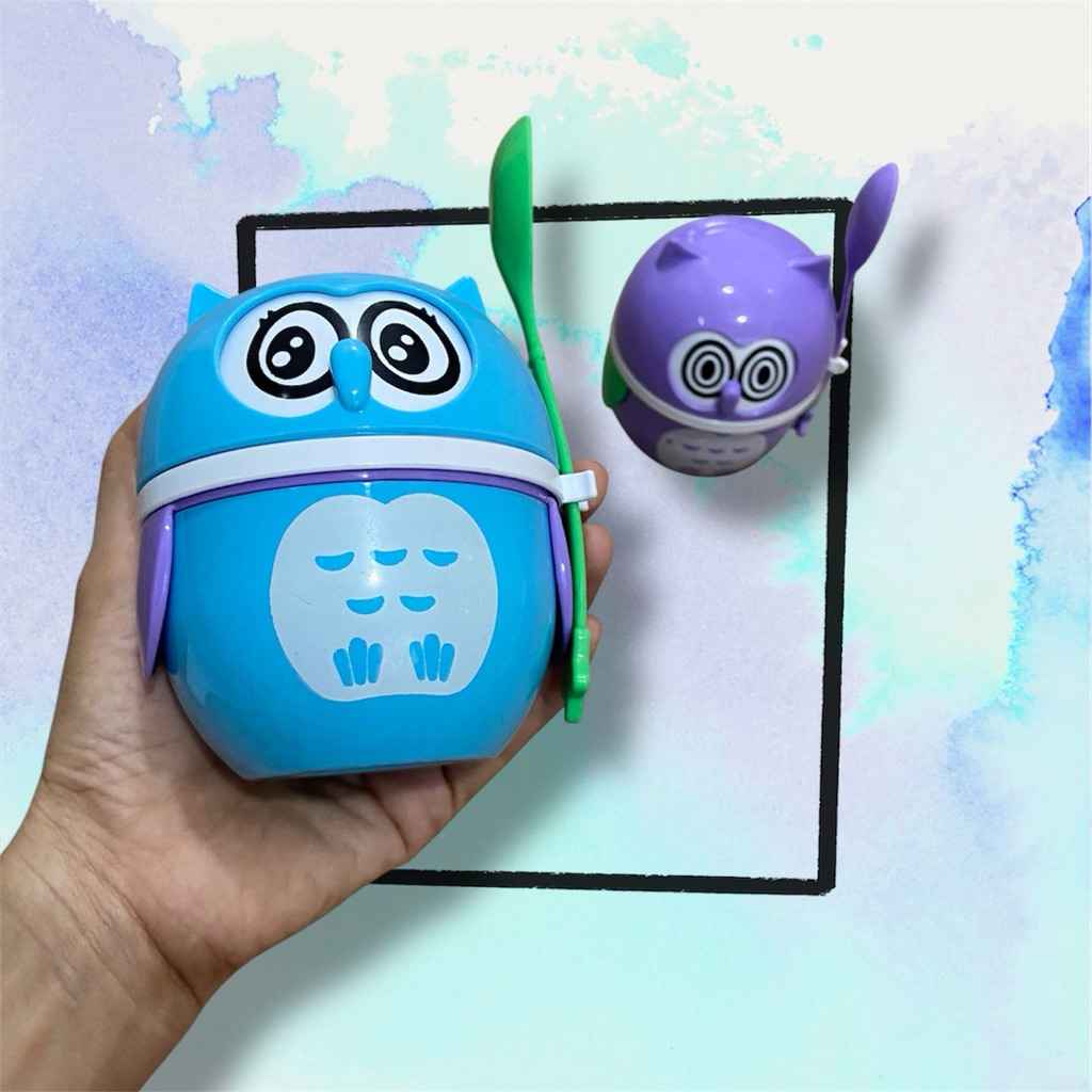 ถ้วยใส่ขนม ไอศครีม พร้อมช้อน รูปนกฮูกของ swensen’s 2 สี