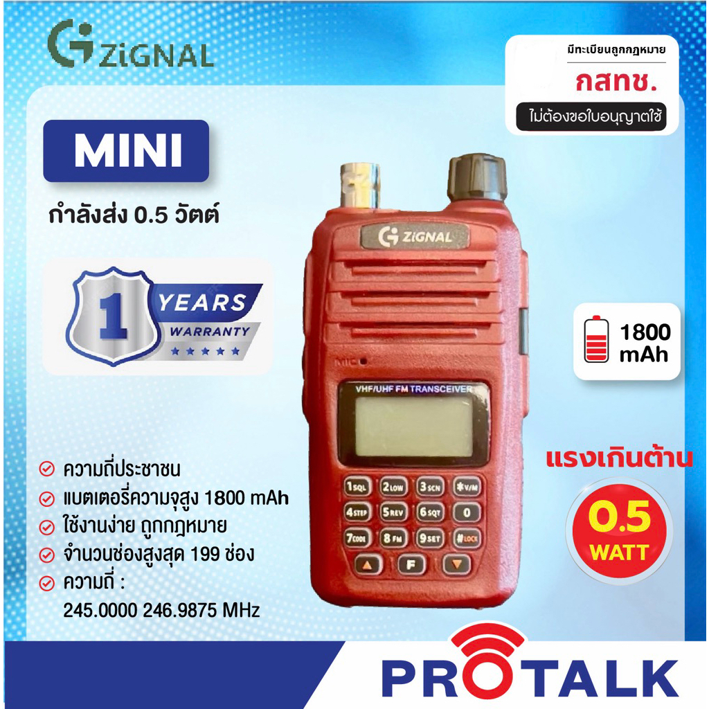 ZIGNAL รุ่น MINI ยกเว้นใบอนุญาตใช้