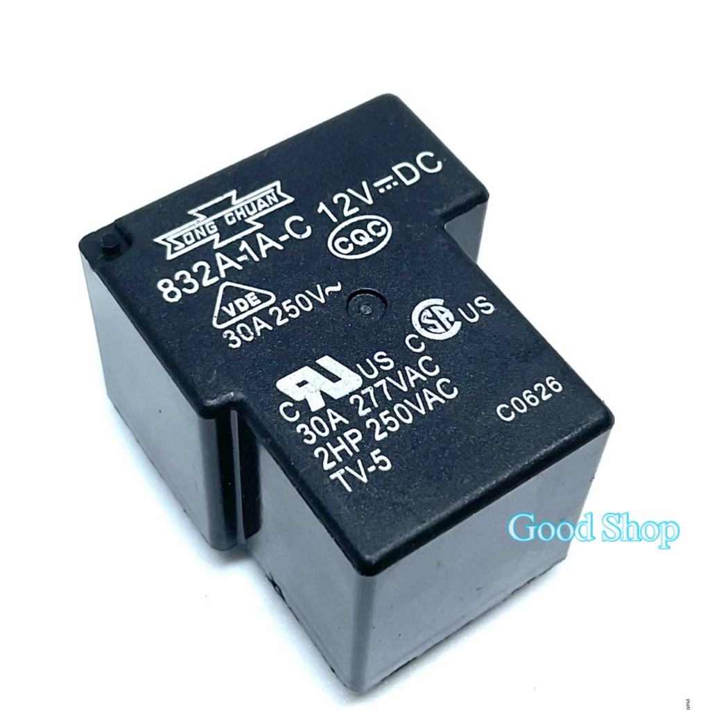 รีเลย์ไฟฟ้า 12V 832A-1A-C. 12VDC 30A 250VAC 4ขา สินค้าพร้อมส่ง