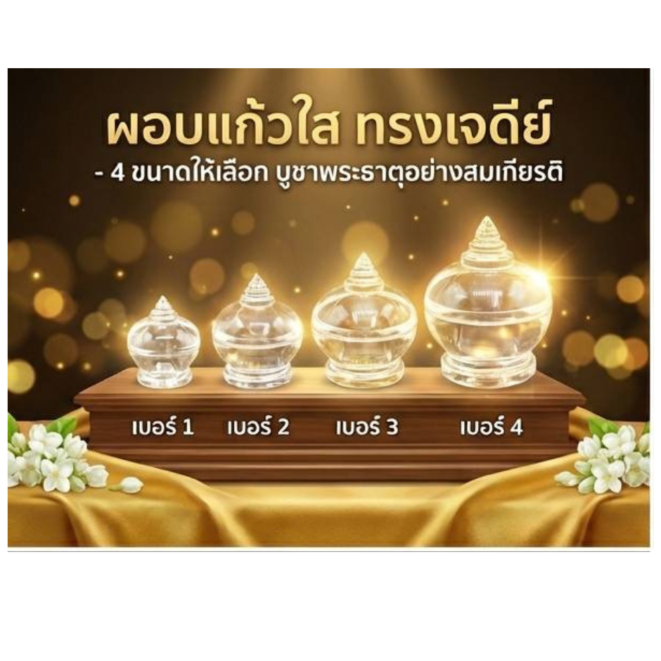 ผอบใสอะครีลิค ที่ใส่พระธาตุ