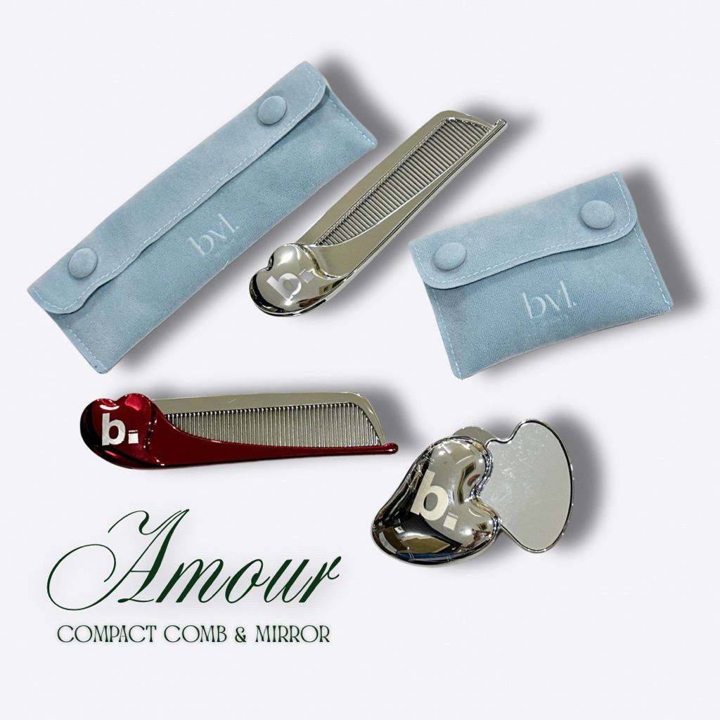 Amour Compact Comb | หวีพรีเมียม Zinc Alloy | Nickel-Free | Chrome-Free | พกพาง่าย ดีไซน์หรู