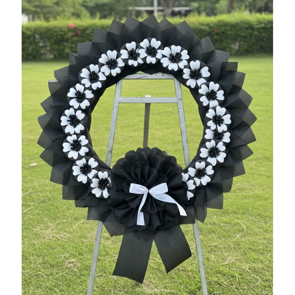 ดอกไม้ติดพัดลม16" พวงหรีดติดพัดลม16นิ้ว