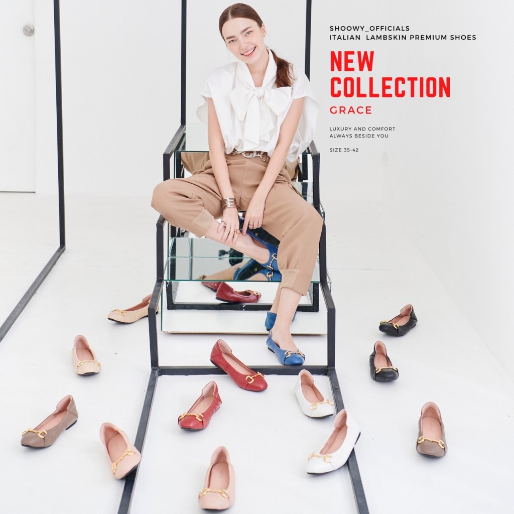 Shoowy clearancesale รองเท้าหนังแกะ รุ่น Grace