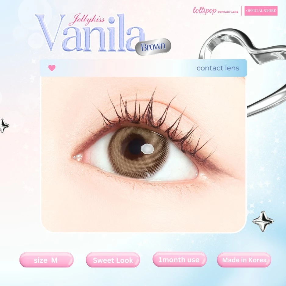 (เติมสต็อกแล้ว)Lollipop Contact Lens รุ่น Vanila brown คอนแทคเลนส์ Jellykiss
