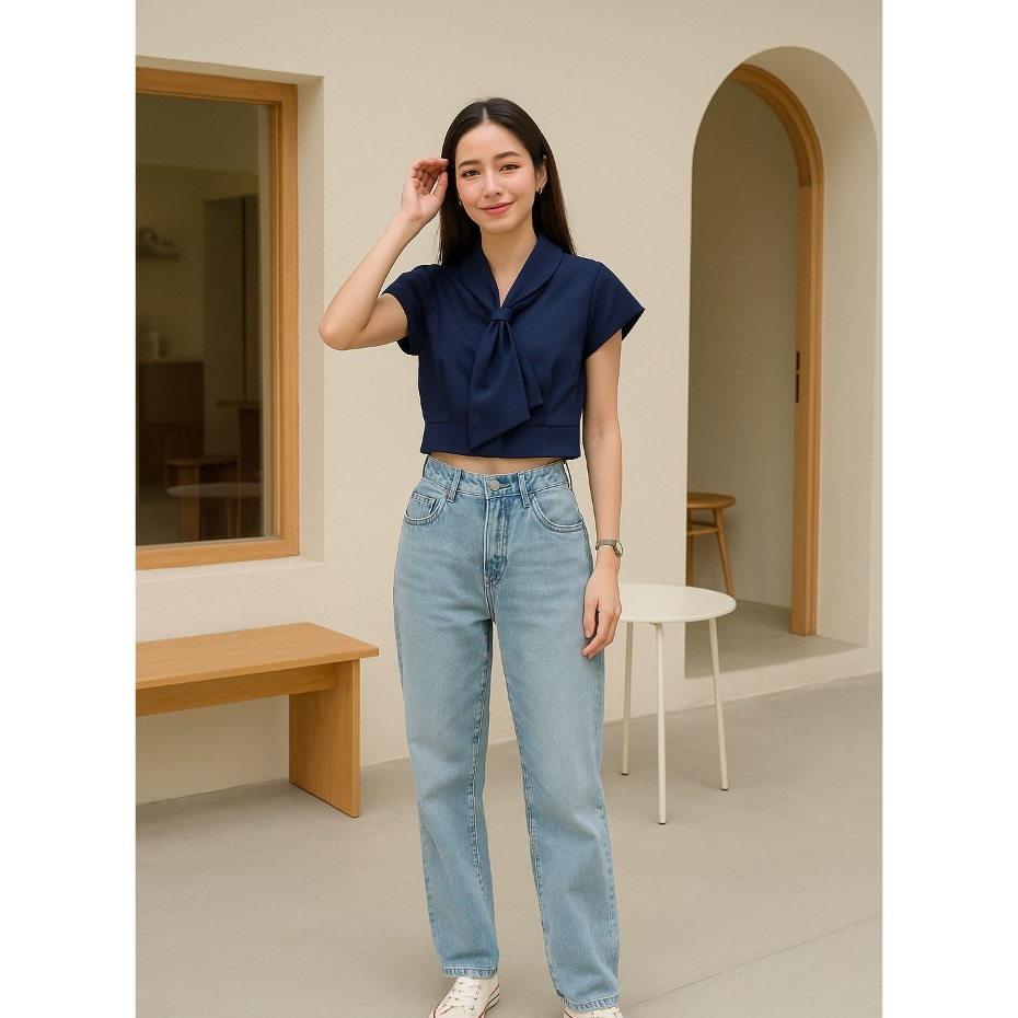 🇹🇭 ครอปไทด์ ผ้าโฟเวย์พรีเมียม แขนล้ำ ทรงเข้ารูป | เสื้อแฟชั่นผู้หญิงเกาหลี 🔴ส่งไว🔴⚡ 👉เก็บโค้ดหน้ากิจกรรม