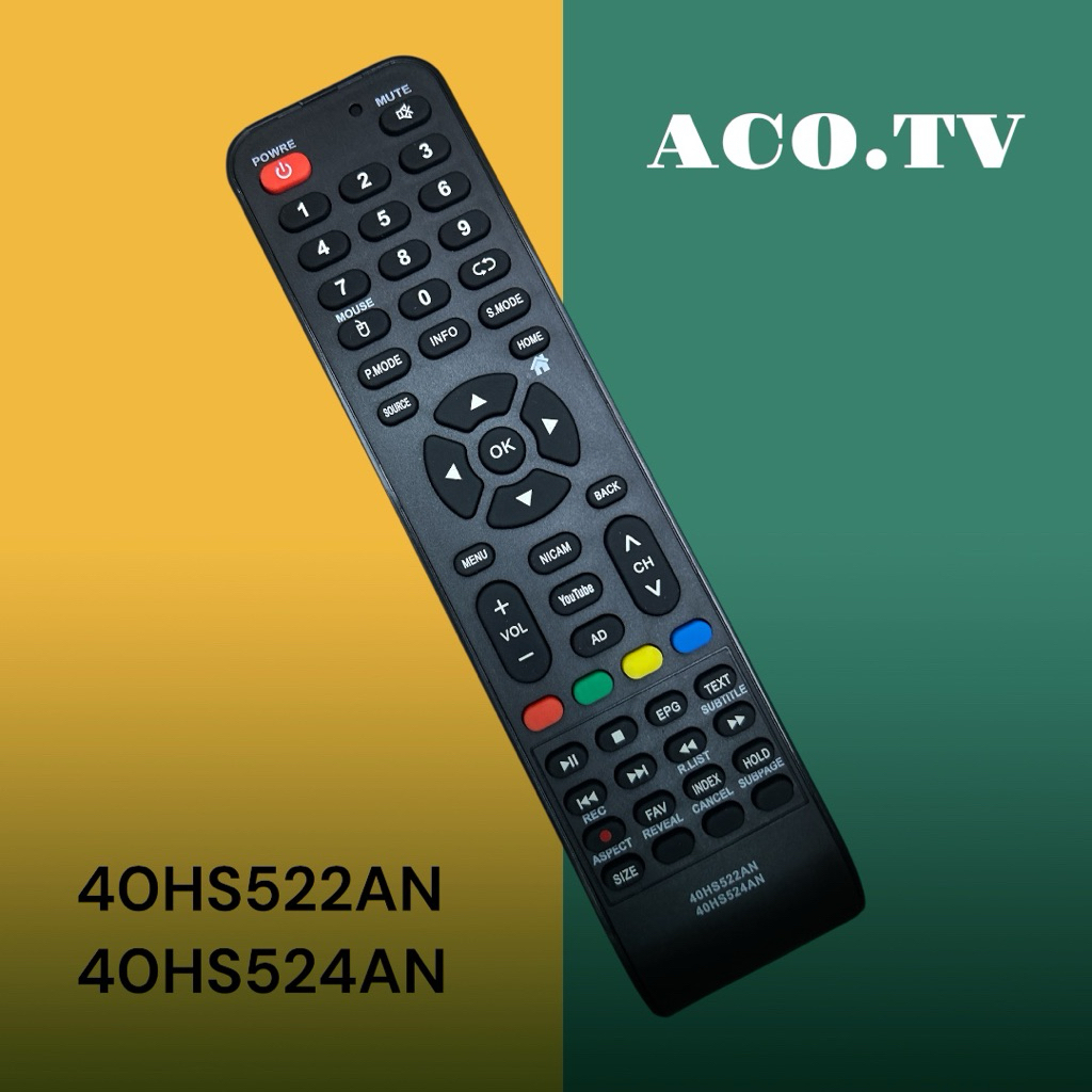 รีโมททีวี รหัส 40HS522AN,40HS524AN รหัสและปุ่มกดตรงใช้งานได้เลย