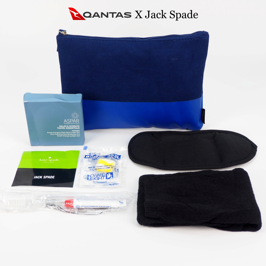 กระเป๋าพร้อมอุปกรณ์ Qantas Business Class Amenity Kit x Jack Spade (2012 Edition)