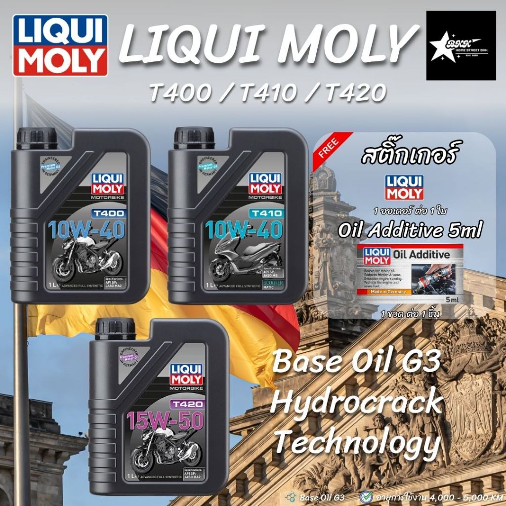 *ฟรี Oil Additive 5 ml. ตามจำนวนสินค้าที่สั่งซื้อ* LIQUI MOLY สังเคราะห์ 100% T-Series T400/T410/T420