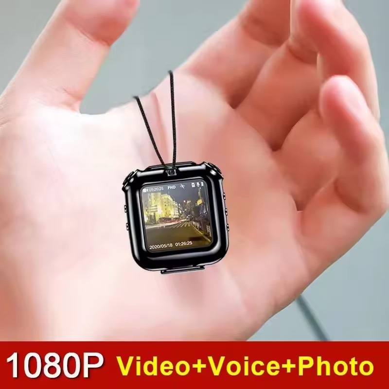 【แนะนำ】V9 กล้องมินิคลิปสร้อยคอกล้อง1080P แบบพกพาได้หน้าจอแสดงผลวิดีโอบันทึกเสียงบันทึกเสียงได้มีสมาร์ทลูป