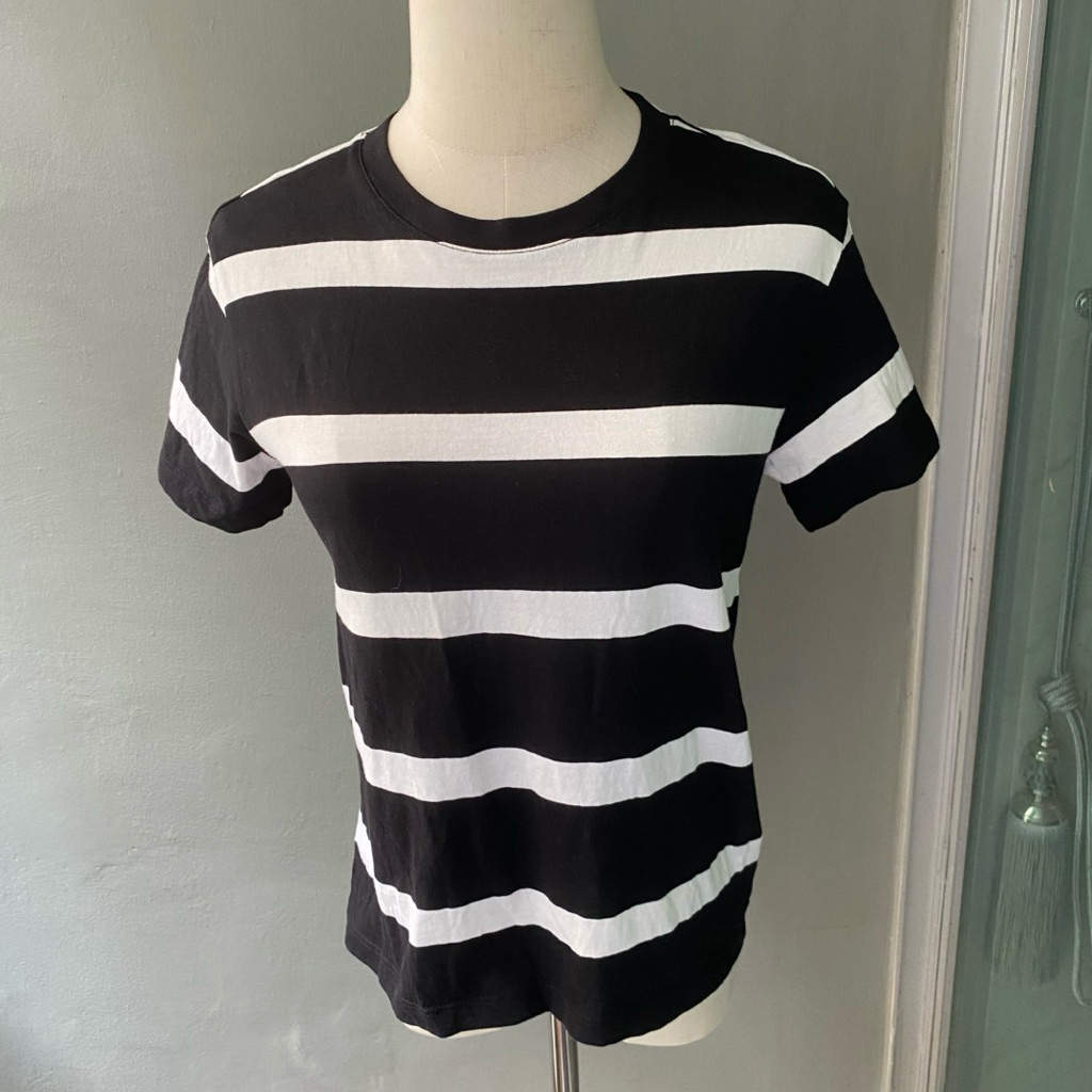 USED H&M striped cotton T shirt size XS