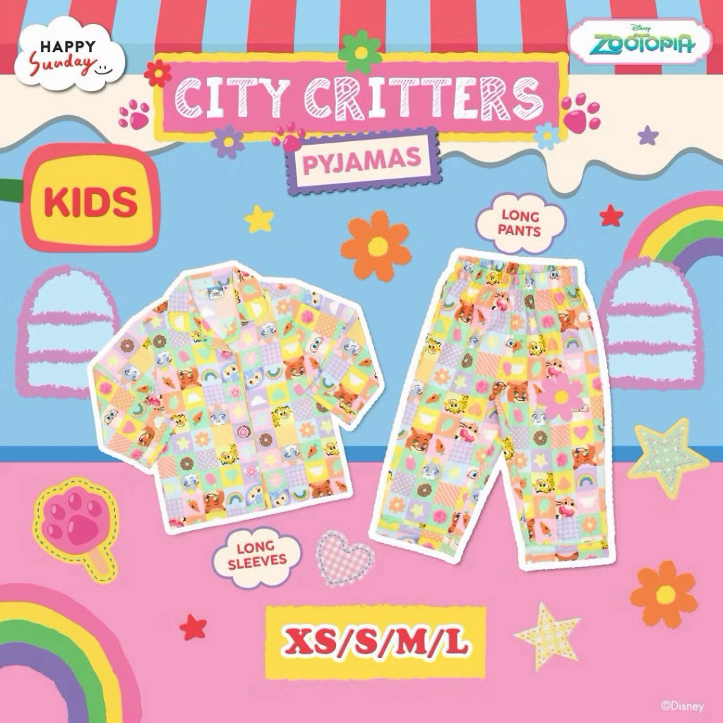 ชุดนอนเด็ก HAPPY SUNDAY x Zootopia ไซส์ S