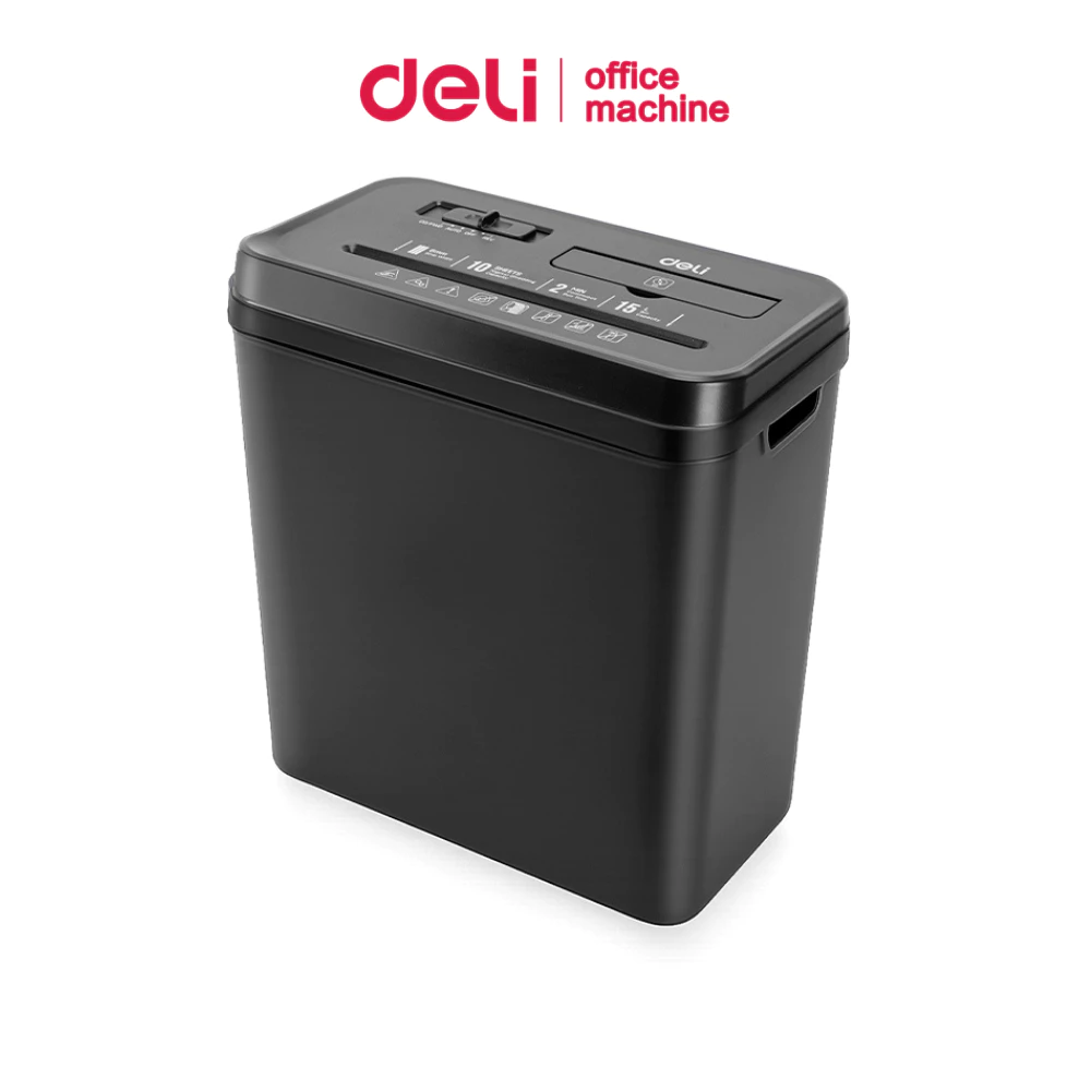 Deli เครื่องทำลายเอกสาร เครื่องย่อยกระดาษ/CD Auto 15L ครั้งละ10p ย่อยละเอียด 6mm Paper Shredder