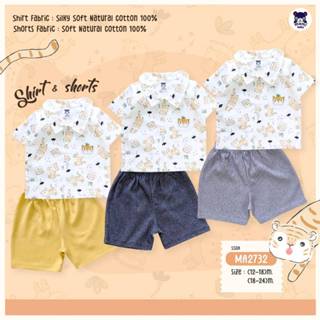 Mami baby เชิ้ตเด็กพร้อมกางเกงพิมพ์ลายสุดน่ารัก World Wild L…