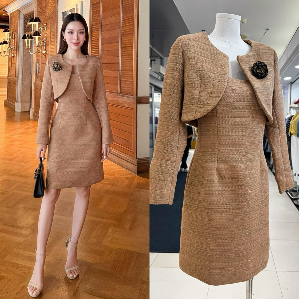 13300 ชุดเซทเรียบสวย ชุดไปงานชุเทำงานในชุดเดียว Charissa