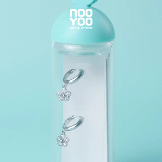 NooYoo ต่างหูสำหรับผิวแพ้ง่าย Blossom Hoops Surgical Steel