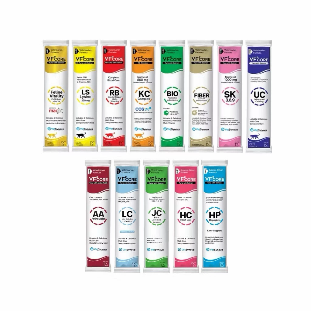 ( 12 ซอง ) VFcore ถูกที่สุด‼️ ขนมแมวเลีย อาหารเสริมแมว ไลซีน, บำรุงเลือด, บำรุงข้อต่อ บำรุงร่างกาย
