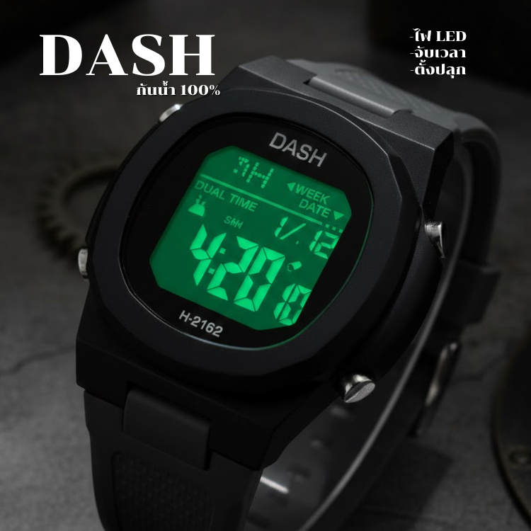 DASH นาฬิกาข้อมือ (รุ่น H-2162) ออกแบบมาเพื่อรองรับไลฟ์สไตล์ที่แอคทีฟและกิจกรรมกลางแจ้ง