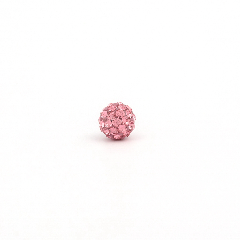 S5340WSTX SENSITIVE EARRING FIREBALL 6MM LIGHT ROSE