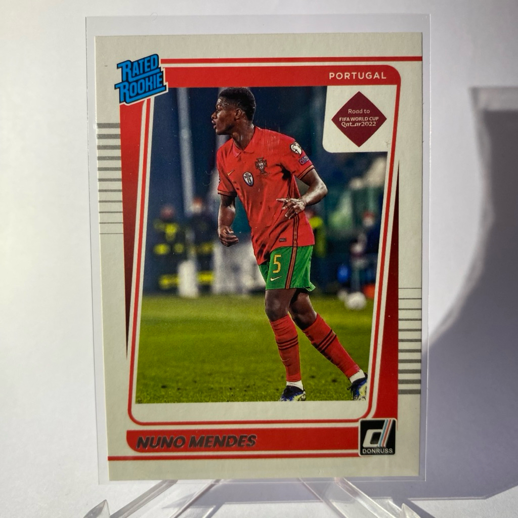 การ์ดนักฟุตบอล NUNO MENDES, RC, RATED ROOKIE, PORTUGAL, PANINI DONRUSS 2021