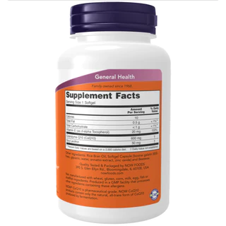 Now Foods CoQ10 50 / 100 / 150 / 400 / 600 mg Veg Capsules