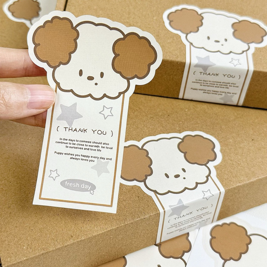 Blue Elephant สติกเกอร์ลูกสุนัขช็อกโกแลต(20แผ่น) 9.2x3.8cm ลายการ์ตูนน่ารัก ปิดซอง/แพ็คของ
