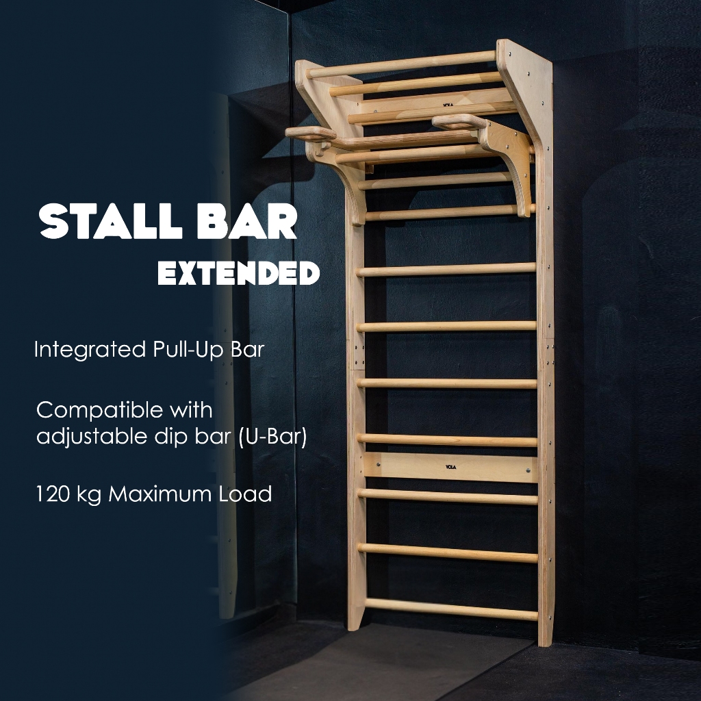 Vola Stall Bar "Extended" , Swedish Ladder, Pull up bar, Dip Bar