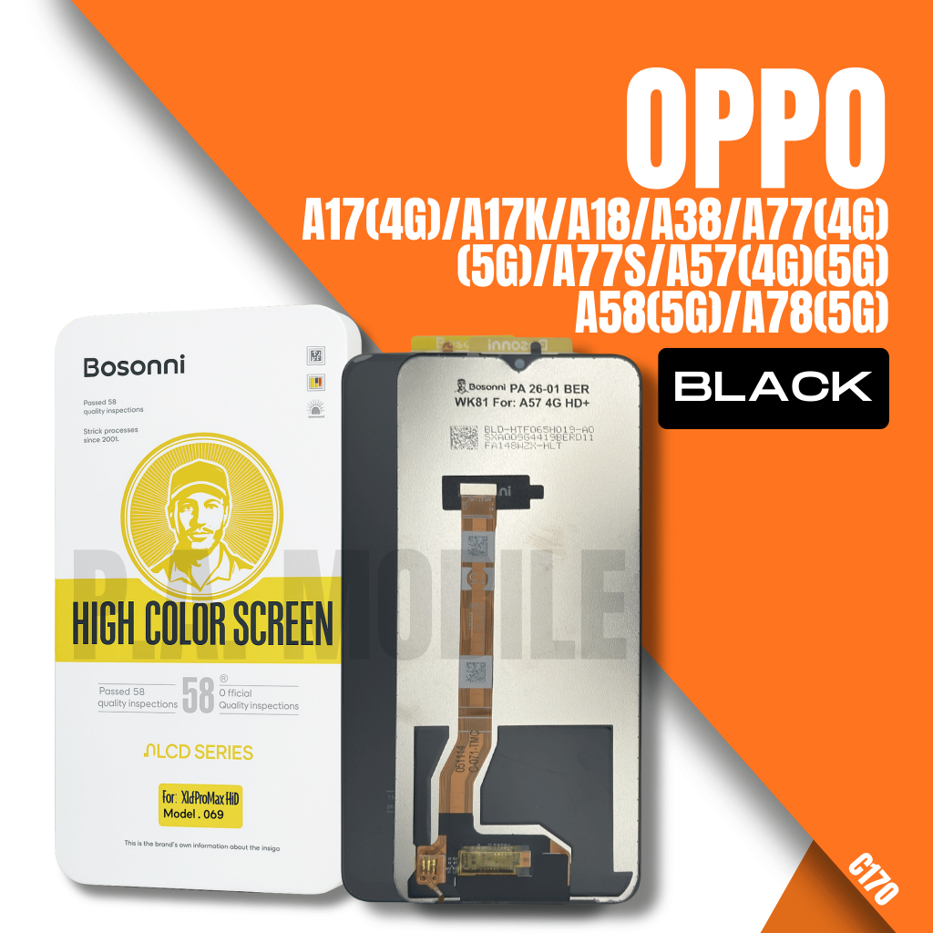 หน้าจอ แบรนด์ Bosonni OPPO A17(4G)/A17k/A18/A38/A77(4G)(5G)/A77s/A57(4G)(5G)/A58(5G)/A78(5G) ของแท้