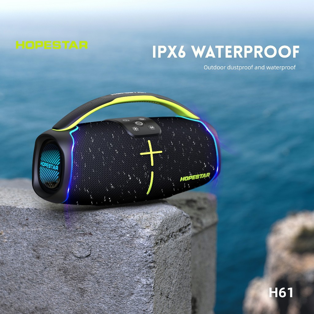 HOPESTAR H61 ลำโพงบลูทูธ 50W BT 5.3 ไฟ RGB กันน้ำ IPX6 รองรับ TWS 1+1 / AUX 3.5mm