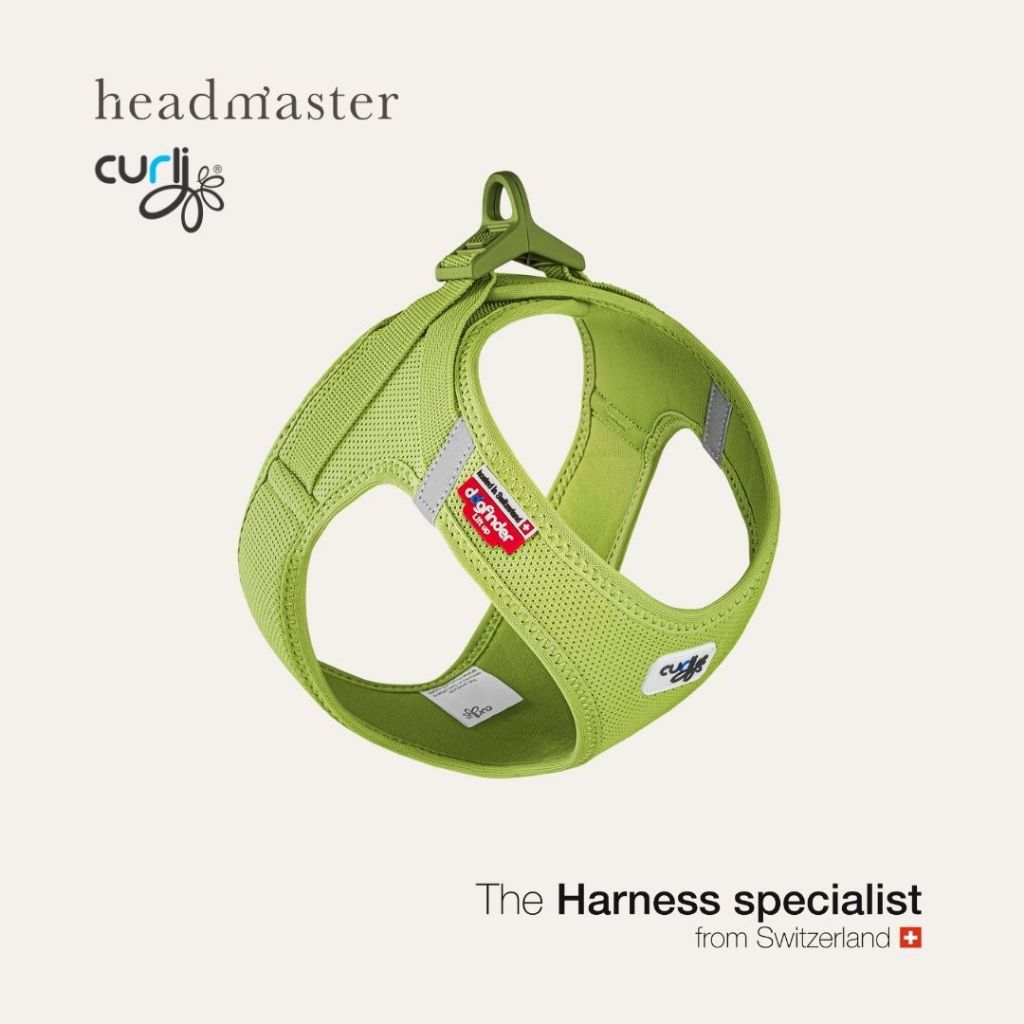 curli Clasp Air Mesh Vest Harness Lime สายรัดอกสีเขียวมะนาว สำหรับสุนัขและแมว