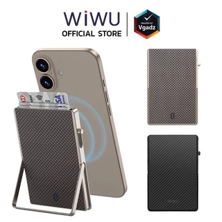 WiWU ที่เก็บบัตรติดหลังมือถือ รุ่น Warriors Carbon Magsafe Metal Stand