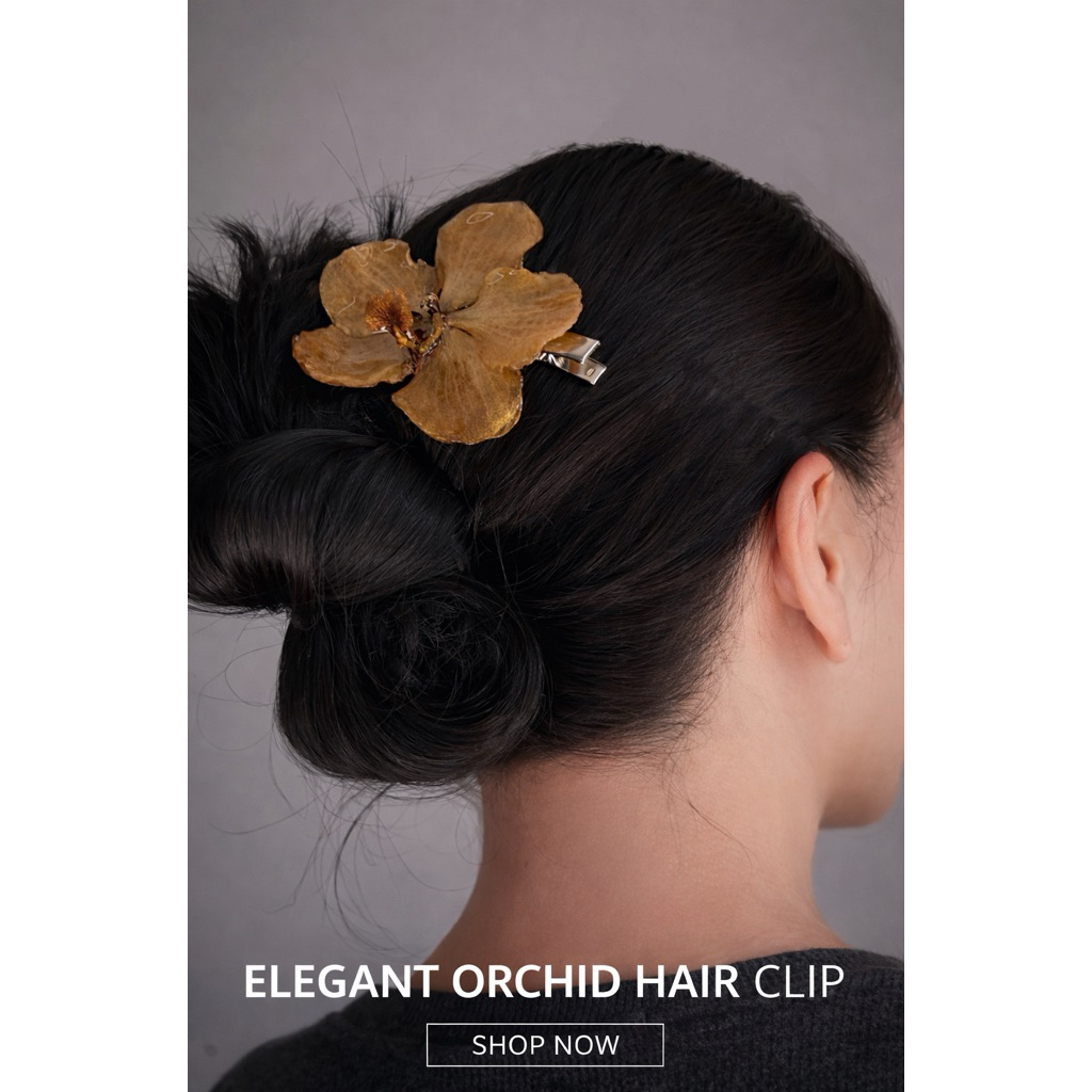 กิ๊บติดผมดอกกล้วยไม้จริง #hairclip #Realflowers #handmade