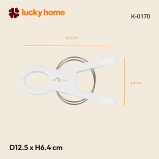 LUCKY HOME กิ๊บหนีบผ้าจัมโบ้ K-0170 S-170/A ชุด 4 ชิ้น ขนาด:(ยาว x สูง) 12.5 x 6.4 cm