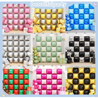 10ชิ้น/เซ็ตลูกโป่งผนังพื้นหลัง โลหะสีชมพูสองด้านฟอยล์ลูกโป่ง…