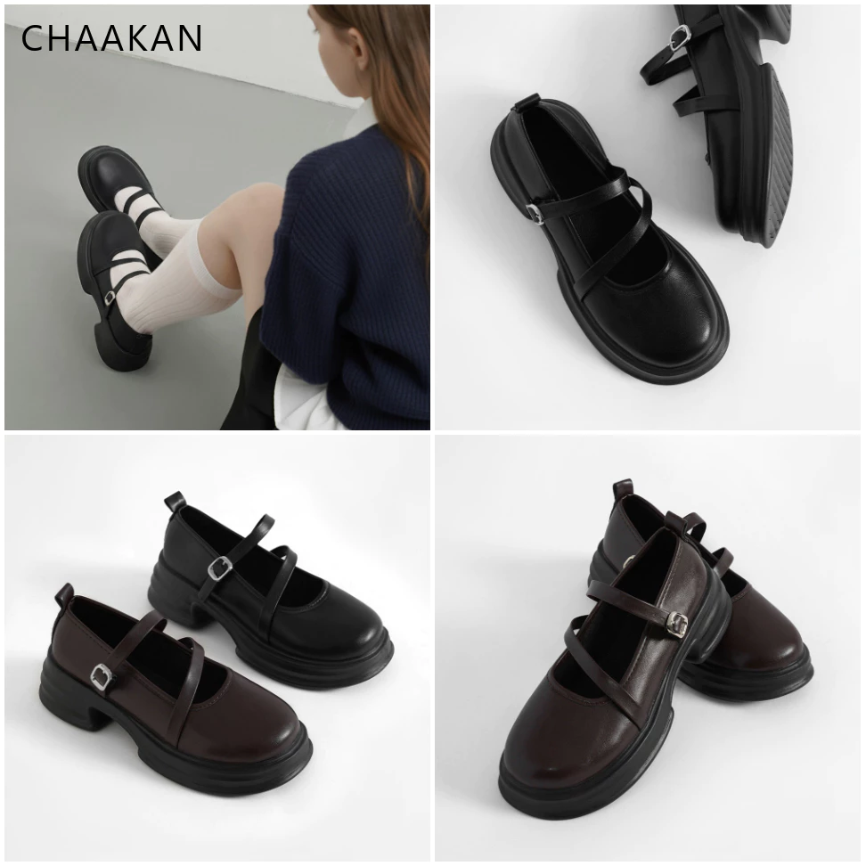 CHAAKAN [นำเข้าเกาหลี 100%] Cheney Mary Jane Loafer โลฟเฟอร์แมรี่เจนเสริมส้นผู้หญิง ส้นหนา 5ซม. ยางยืดซ่อนใน ใส่ทำงาน