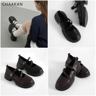 CHAAKAN [นำเข้าเกาหลี 100%] Cheney Mary Jane Loafer โลฟเฟอร์แมรี่เจนเสริมส้นผู้หญิง ส้นหนา 5ซม. ยางยืดซ่อนใน ใส่ทำงาน