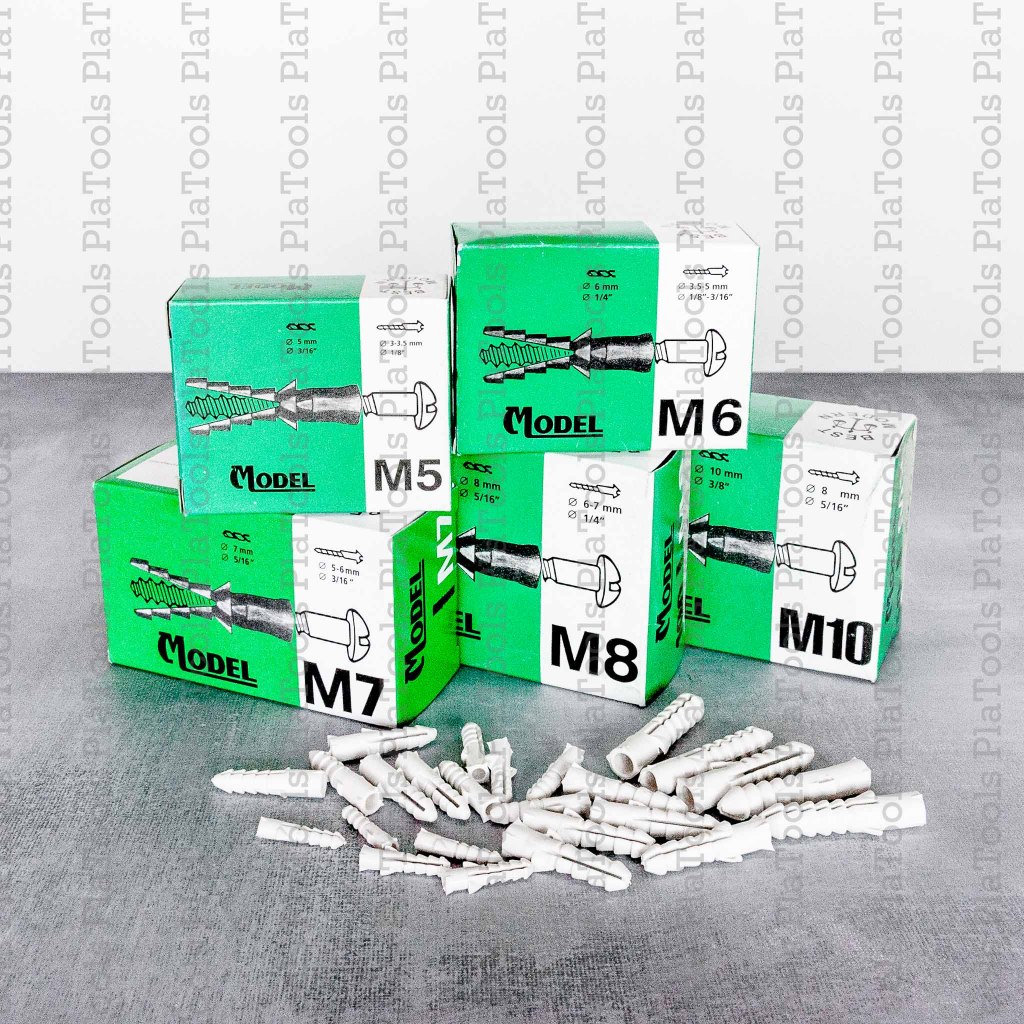 พุกพลาสติก พุกPVC กล่องเขียว เบอร์ 5-เบอร์10 (ขนาด5มม.-10มม.) ขายยกกล่อง