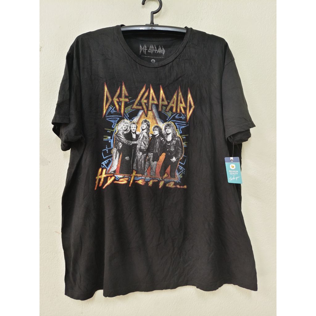 เสื้อยืดวงร็อก Def Leppard ลายอัลบั้ม Hysteria