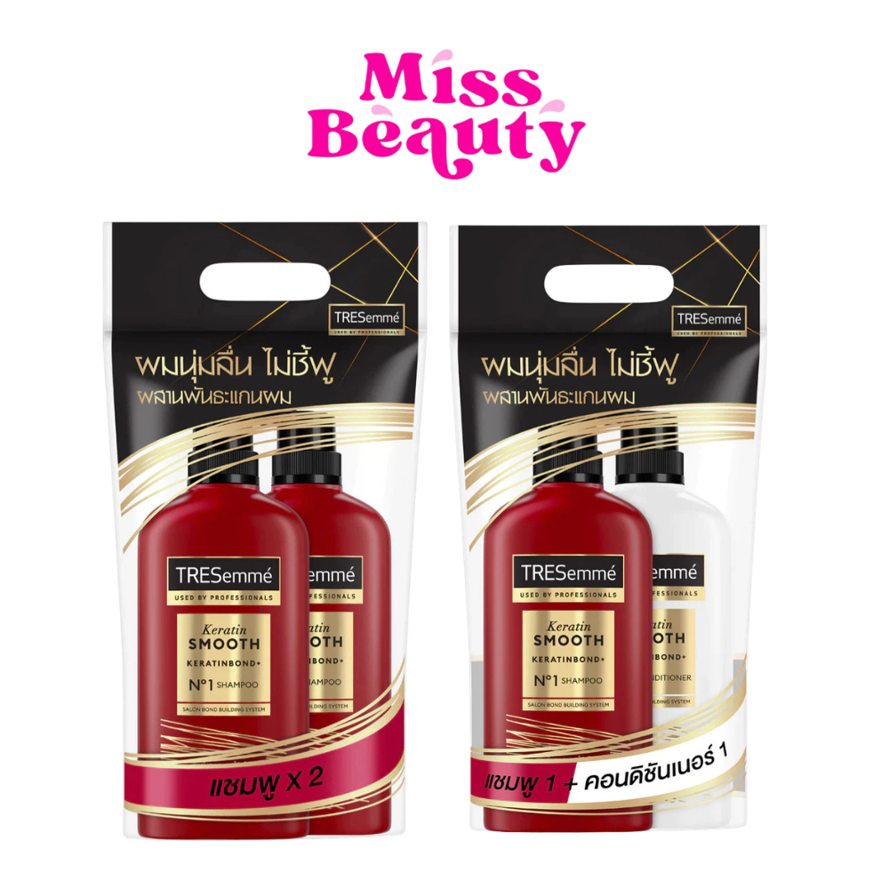 (แพ็คคู่) TRESemmé Shampoo & Hair Conditioner เทรซาเม่ แชมพู & ครีมนวด 370 มล. x 2