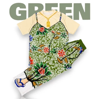 ( TTSSET07-2 ) ชุดเซท ขายาว เสื้อยืด ลายสายเดี่ยว กระโจมอก 7สี มีไซส์ L-2XL