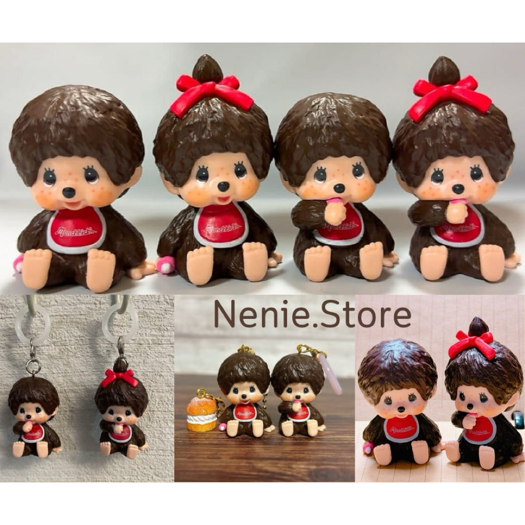 🔥พร้อมส่ง🔥Monchhichi ตุ๊กตาฟิกเกอร์มอนชิชิตัวจิ๋ว น่ารักมาก ขนาด 4.7 CM 🇯🇵แท้จากญี่ปุ่น✨