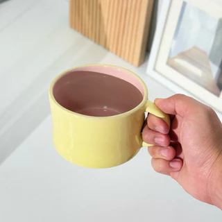 Goodsceramics 🍜 Milk mug แก้วเซรามิกสีสดใส ผิวสัมผัสเรียบลื่นมันเงา ก้นแก้วด้านนอกเป็นเนื้อทราย