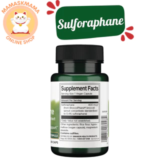 Sulforaphane ซัลโฟราเฟน from Broccoli Sprout Extract, 400 mcg, 60 Vegan Caps Swanson สารสกัดบรอกโคลี
