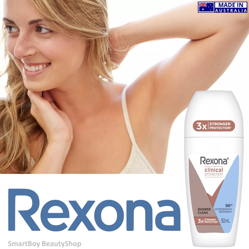 Rexona Women Shower Clean Clinical Protection Antiperspirant Deodorant Roll On 50ml ผลิตภัณฑ์ระงับกล