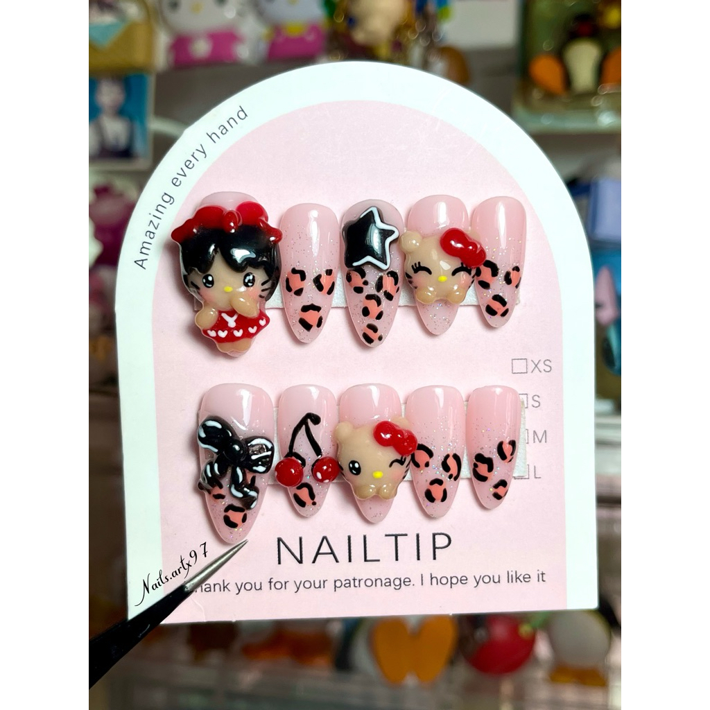 Kitty ผิวแทน 🍒 ฟรีอุปกรณ์ติดเล็บปลอม🌥️