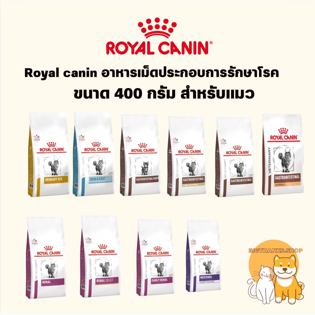 [ VET] [แบบเม็ดแมว ] Royal canin Vet อาหารประกอบการรักษาโรคของแมว [400g]