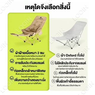 เก้าอี้แคมป์ปิ้ง เก้าอี้สนามพับได้ 3ระดับ พร้อมที่วางขา แบบพกพา แถมถุงเก็บ รับน้ำหนัก300กก