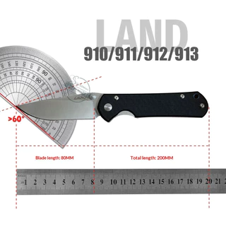 มีดพับ Land 910 เหล็ก 12C27 Ball bearing ด้าม G10