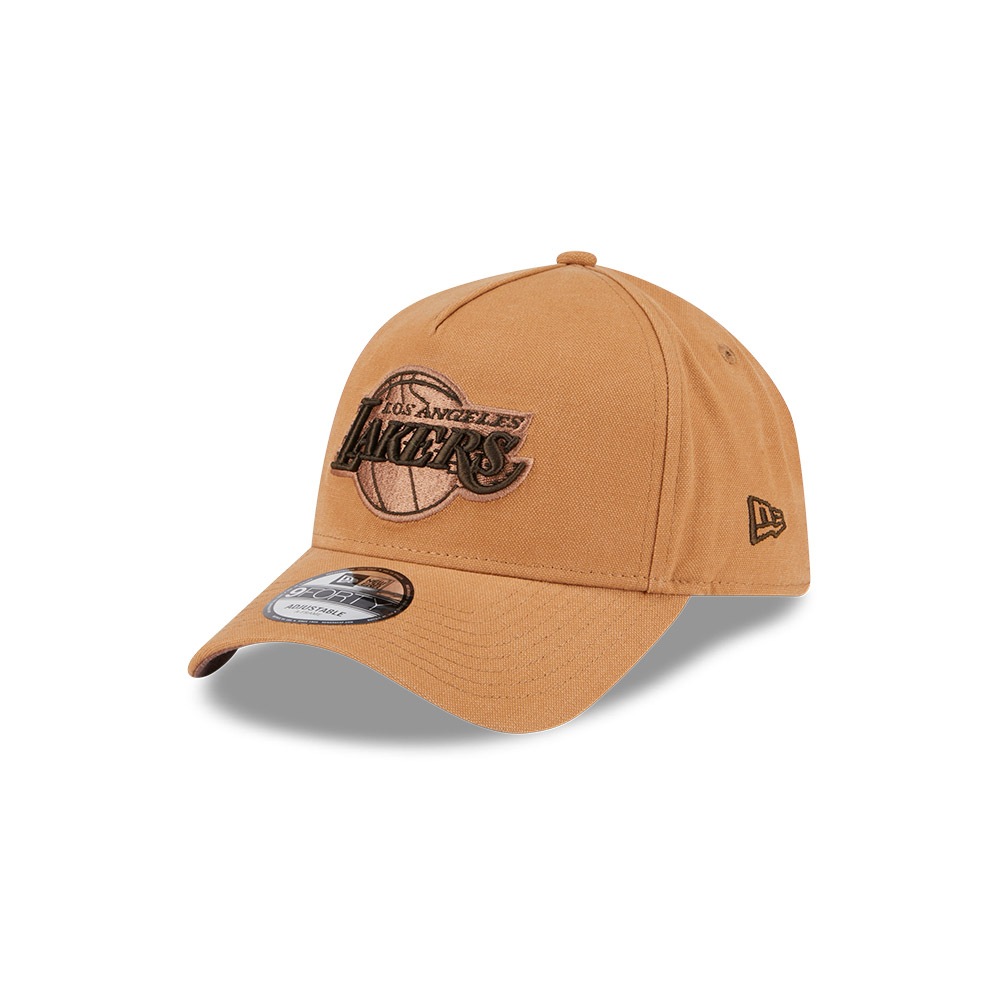 New Era หมวกรุ่น LOS ANGELES LAKERS WASHED CANVAS LIGHT BRONZE 9FORTY AF CAP