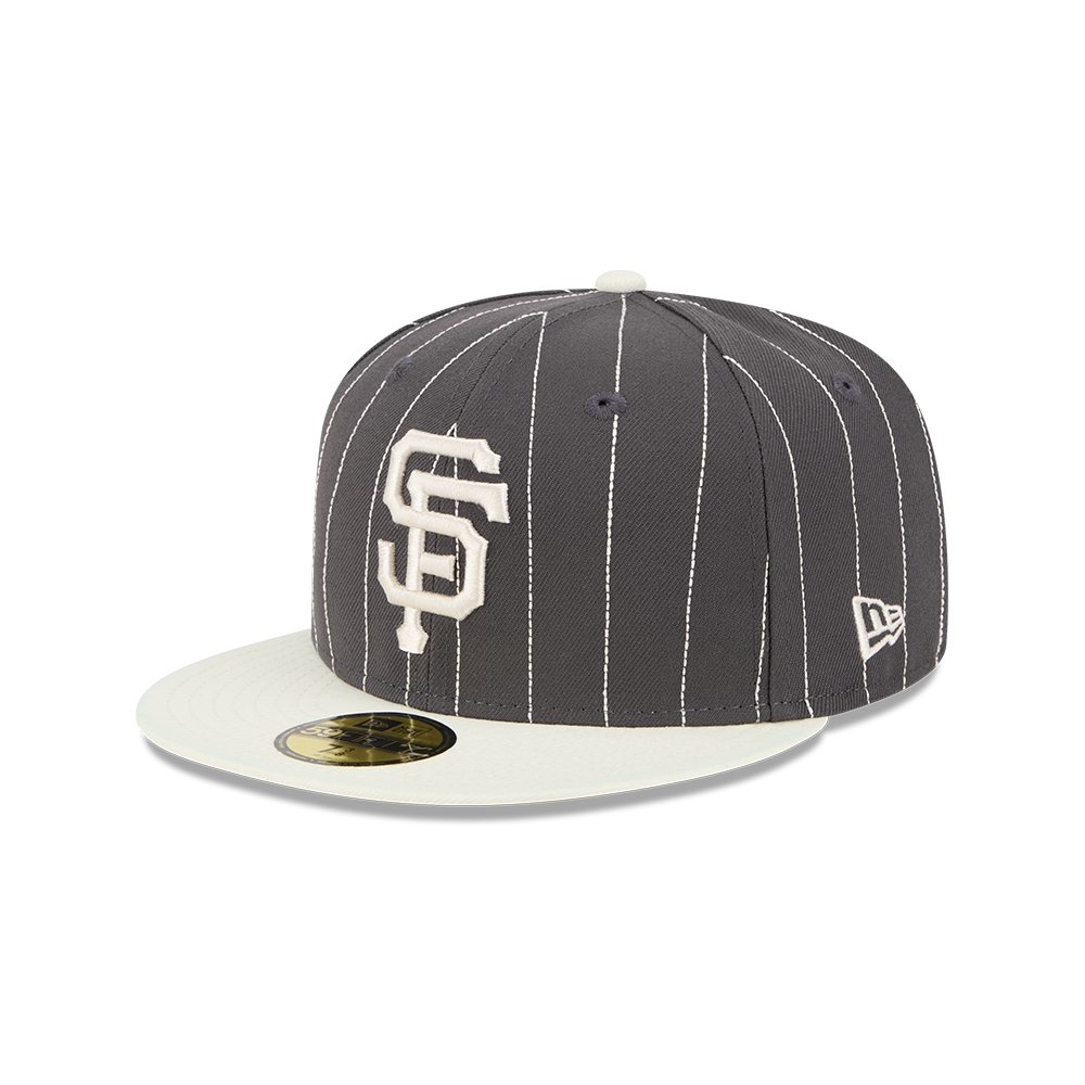 New Era หมวกรุ่น 59FIFTY PACK - STRIPES SAN FRANCISCO GIANTS COOPERSTOWN 2-TONE CHROME WHITE VISOR G