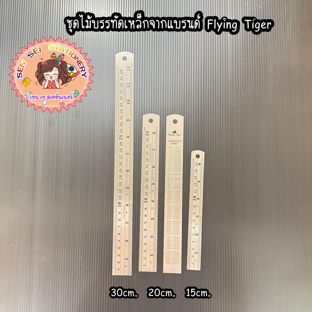 ชุดไม้บรรทัดเหล็กจากแบรนด์ Flying Tiger